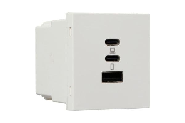 Apogee USB Charging GAN Socket 65W 2C1A White